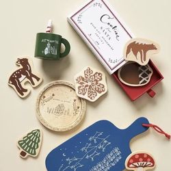 Anthropologie Manhattan Toy Co Wooden Cookies For Santa Play Set Pretend Food Kids  Gift NEW