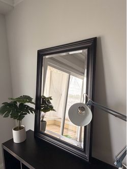 Dark Wood Farmhouse Mirror 43x31