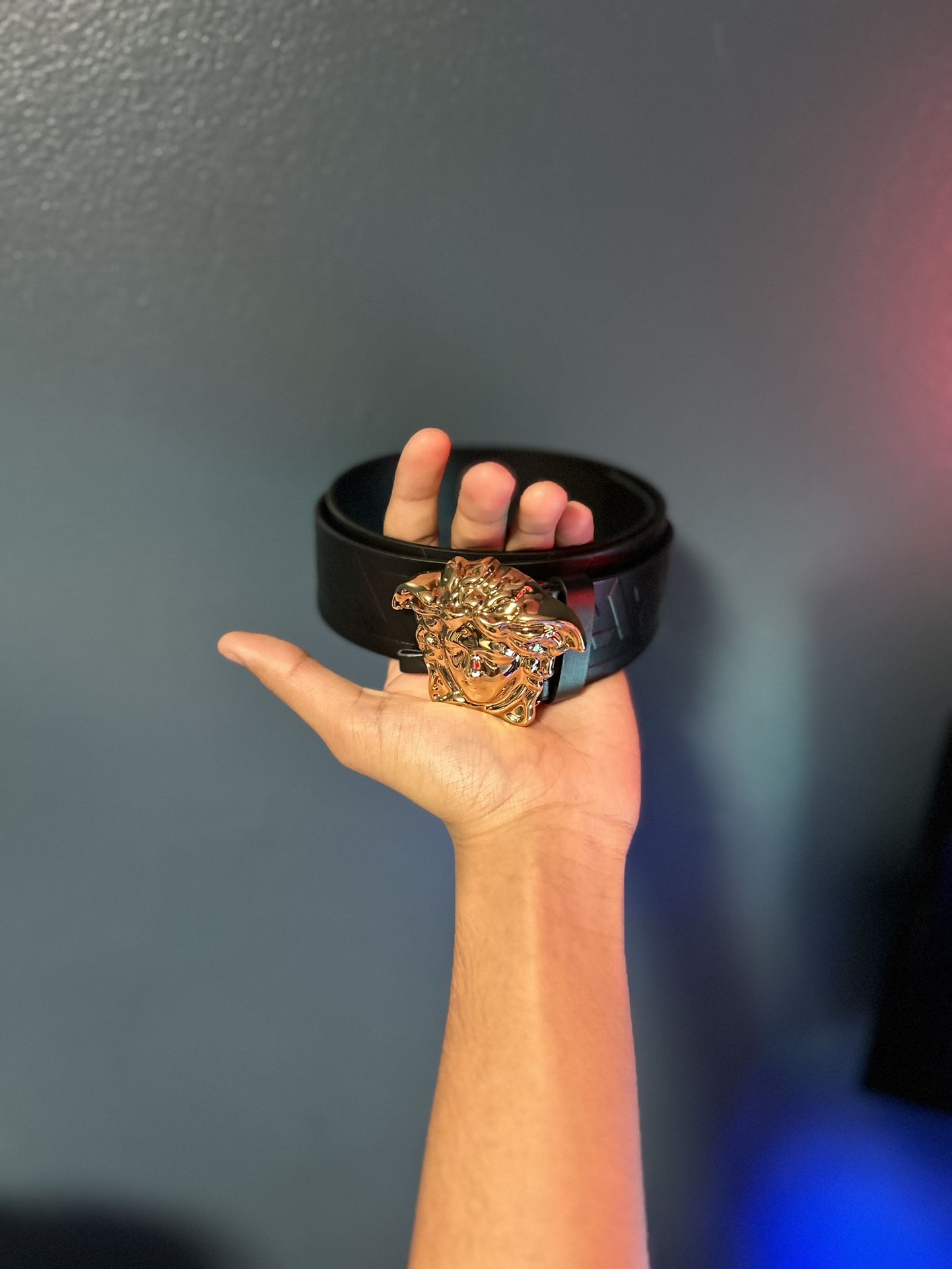 La Medusa Greca Leather Belt Versace