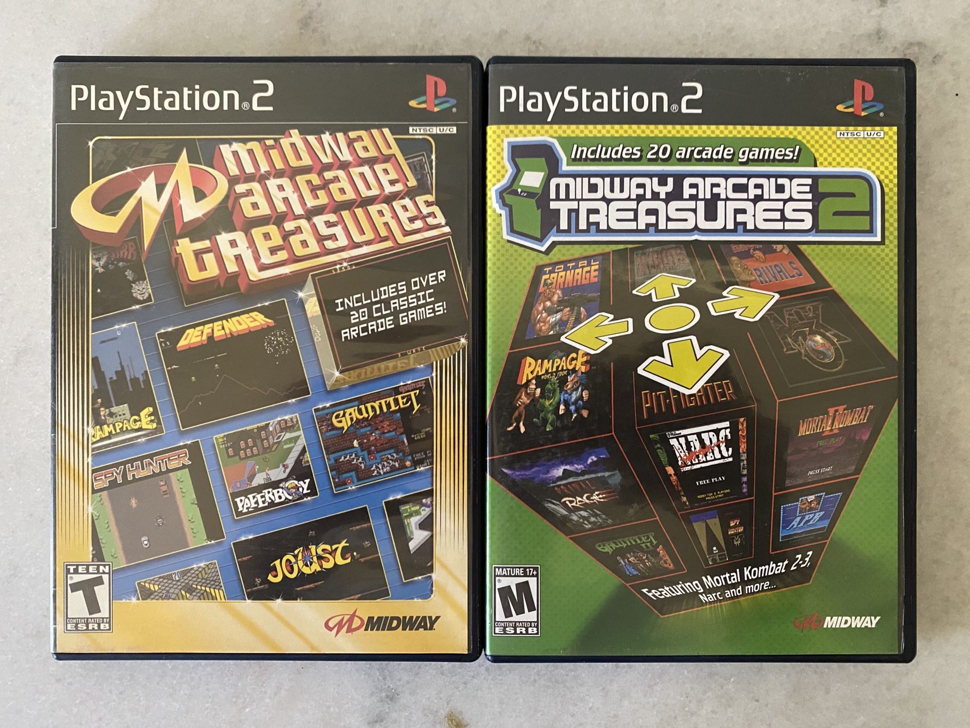 PLAY STATION 2: MIDWAY ARCADE TREASURES 1 & 2