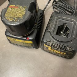The Brand Is DEWALT 2 Battery Chargers And One Battery 