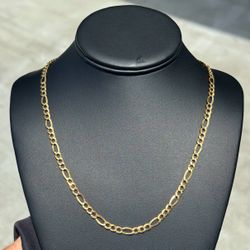 18k yellow gold hollow Figaro link chain necklace 24.5” 5.25mm