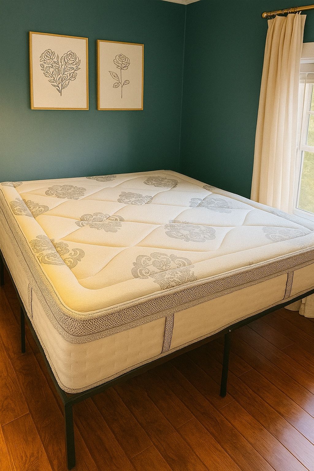 King Hybrid Mattress And Metal Platform Frame