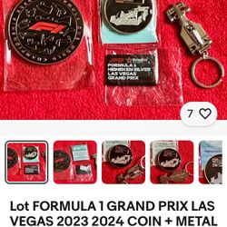 Lot FORMULA 1 GRAND PRIX LAS VEGAS 2023 2024 COIN + METAL PIN + KEYCHAIN F1 ‼️ Find RARE F1 Merch Here - ON SALE ‼️ price Is FIRM ‼️