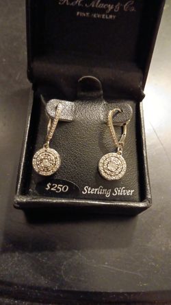 Silver Diamond Earings