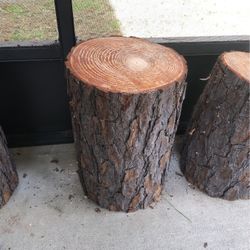 Pure Wood Log Stools 