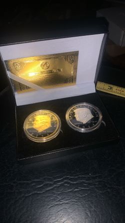 2024 trump coins gold and silver plated