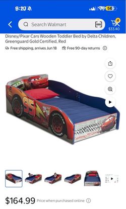 Toddler car bed with mattress