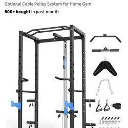 Power cage Squat Rack with Pulley System