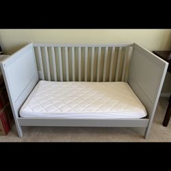 Crib & Crib Mattress-gray