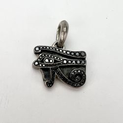 David Yurman 925 Silver Black Diamond Cairo Eye of Horus Amulet Pendant 