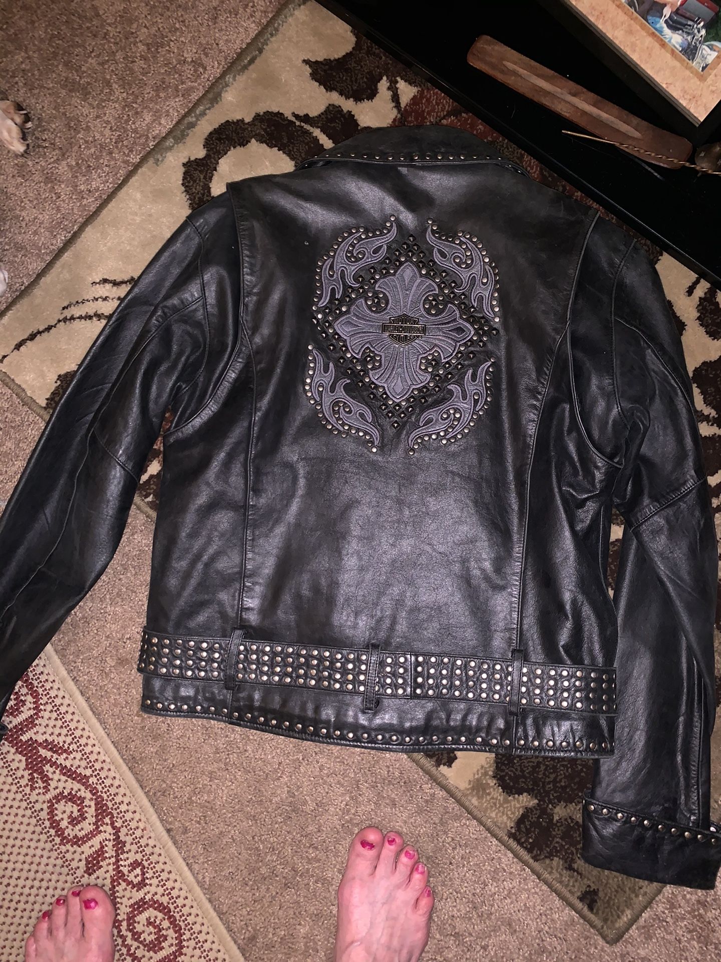 And official Harley Davidson jacket I wore a woman size medium
