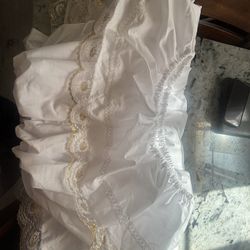 folklorico white with gold virgin mary dress