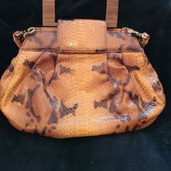 It is Bag Time! Zina Eva Chocolate Baby Snakeskin Pattern handbag