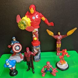 Marvel Comics Action Figures Lot X Men Magneto Ironman Captain America Spiderman Avengers 