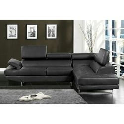 New in plastic grey leather sectional 108x81