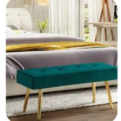 Modern Emerald Green Tufted Benches