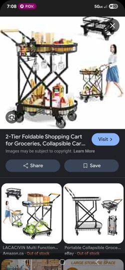 Steel 2 Tier Folding Cart 