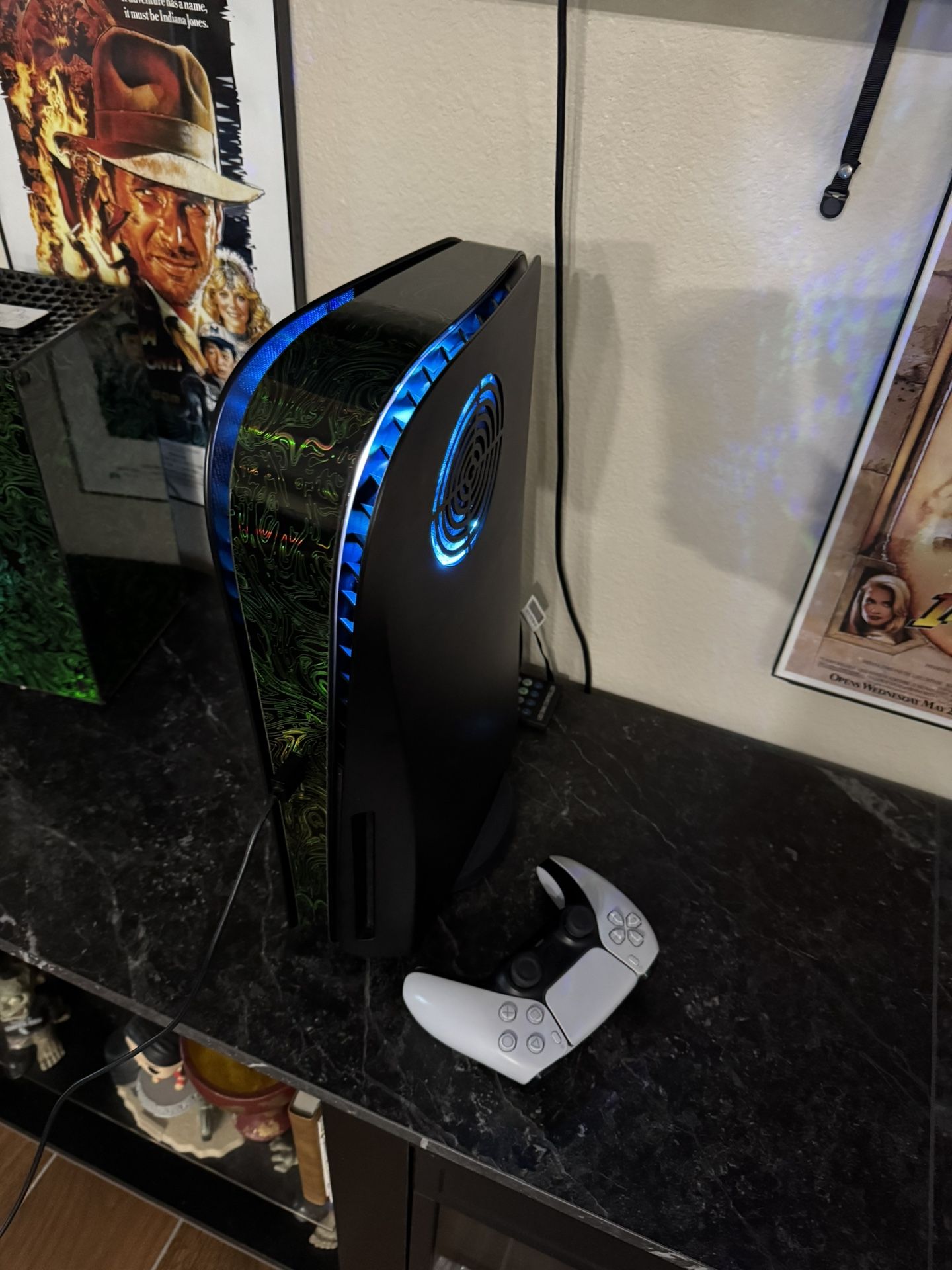 Sony Ps5 Has Black Plates N I Have Original Plates As Well Has Custom Lights Installed