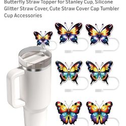 New In CASE. 6 PACK OF BUTTERFLY STRAW TOPPERS, NOT JUST FOR STANLEY. See Photos. Cash And Pickup Only