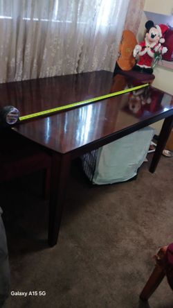 Dark Wood Rectangular Dining Table