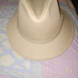 Dorman Pacific Co Cotton outdoor hat SIZE L Khaki cotton leather band flawed