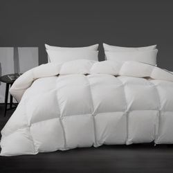Luxury White Down Fiber Comforter King Size