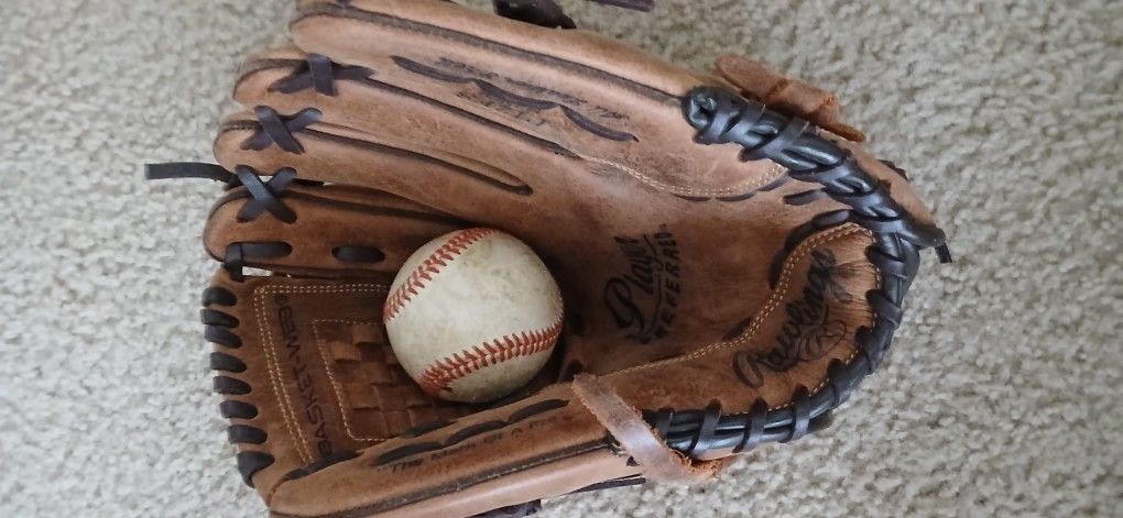 12" Rawlings Baseball Glove Mitt Leather Player Preferred