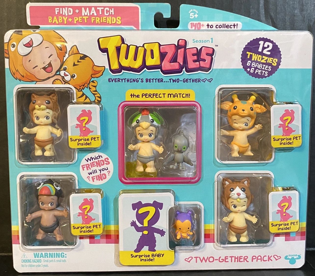 Twozies Season 1 Two-Gether 12 pack 6 Babies + 6 Pets Brand New Sealed Pack