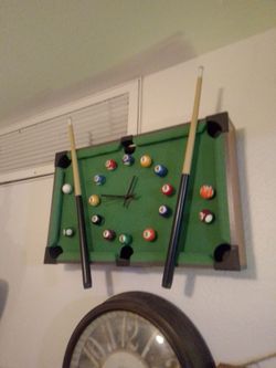 Pool table clock