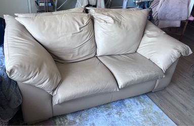Real Leather Love Seat Couch