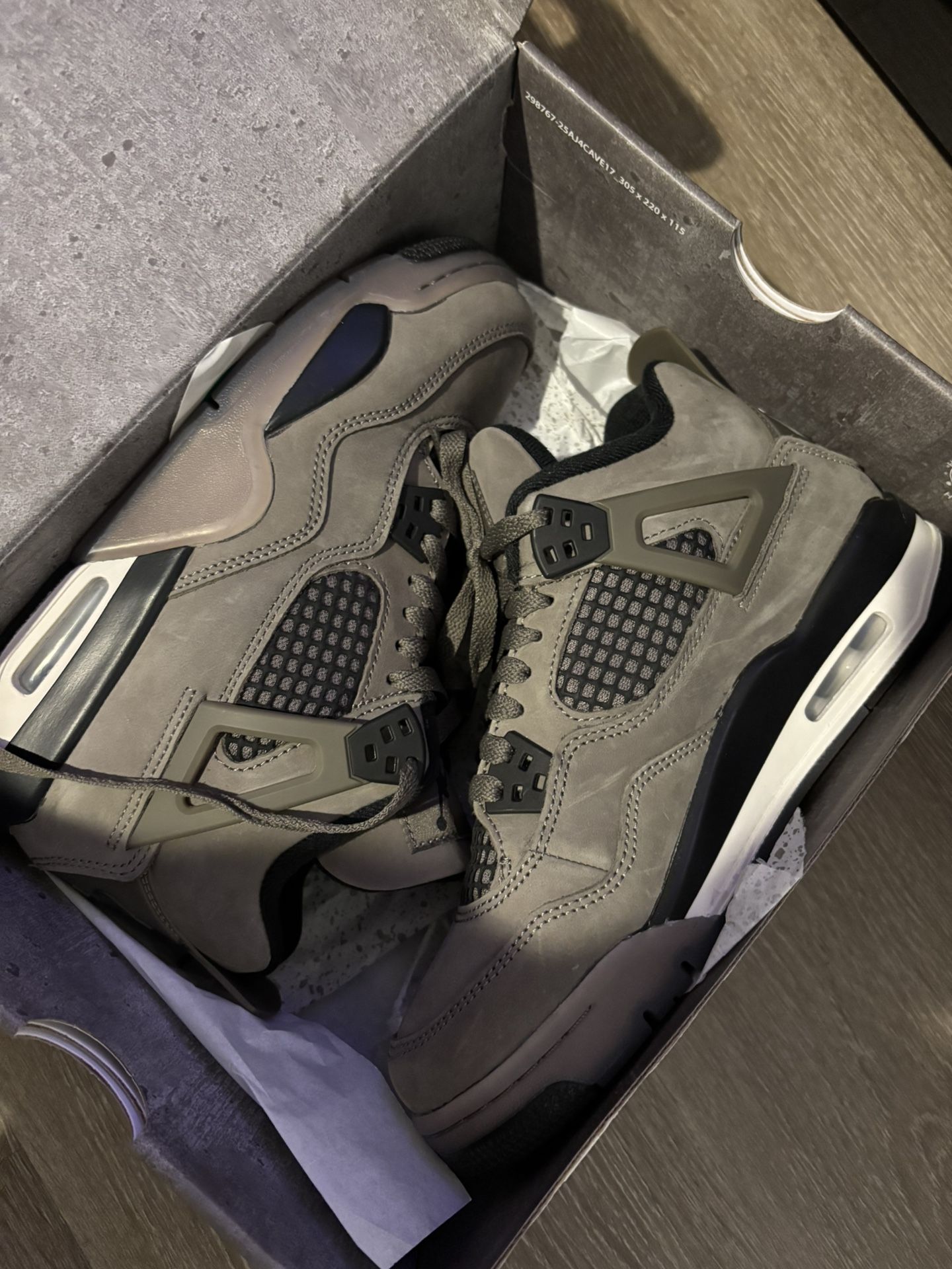 Air Jordan Retro 4 Cave Stone And Black