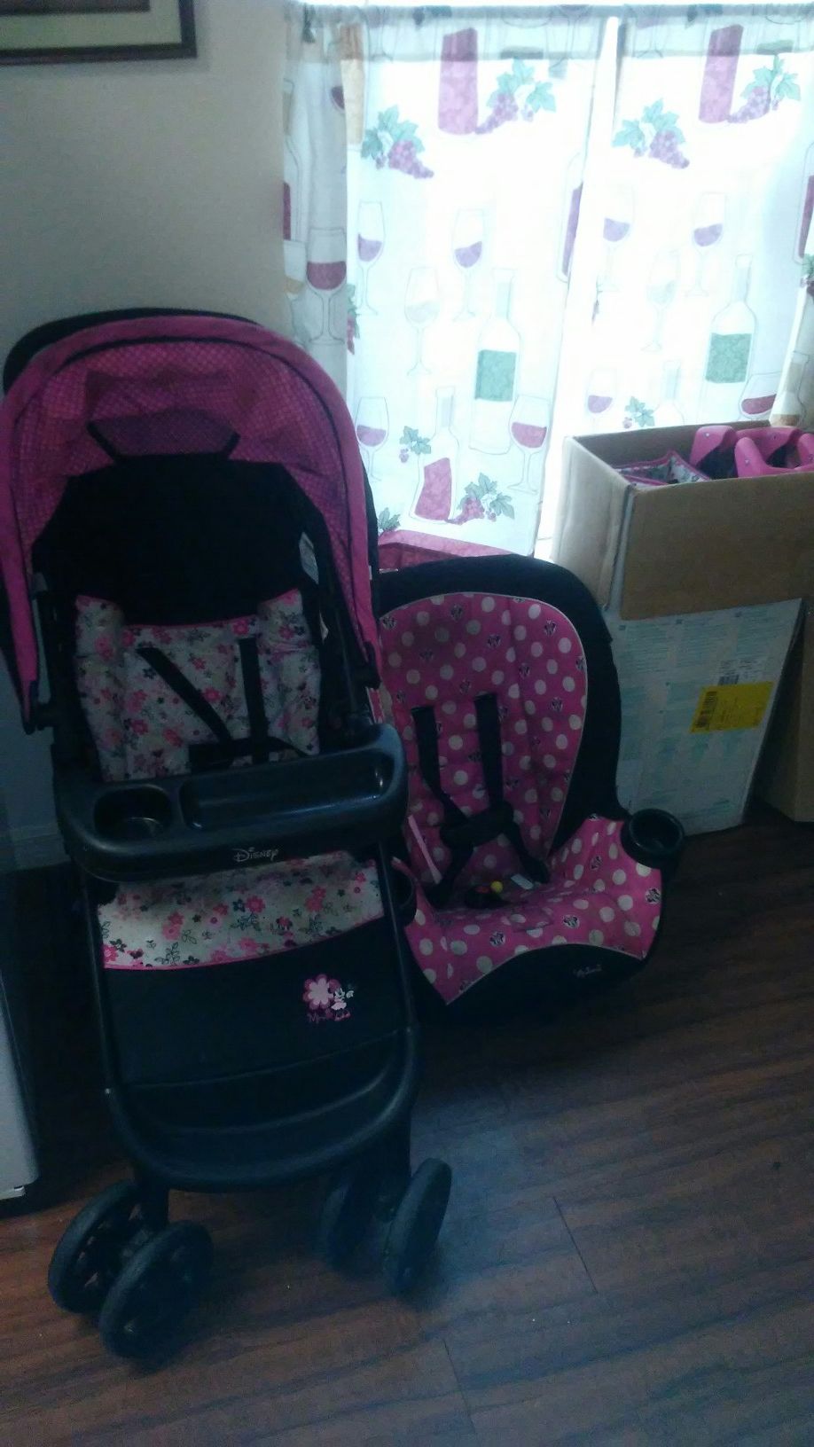 Minnie Mouse stroller car seat and playpen