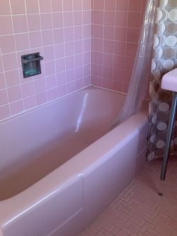 Vintage Bubble Gum Pink Bathroom