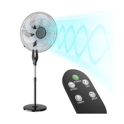 White color Oscillating Pedestal Fan with Remote Control 12H Timer Portable