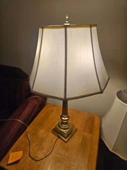 Vintage Alsy Gold Tone Brass Table Lamp 3 Bulbs