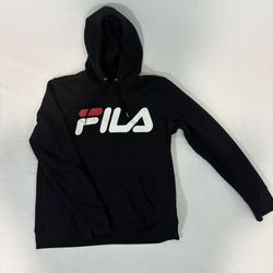 FILA Black Logo Hoodie XL - Red White Classic Streetwear Athletic