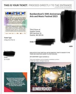 Bumbershoot 2023 2-day ticket