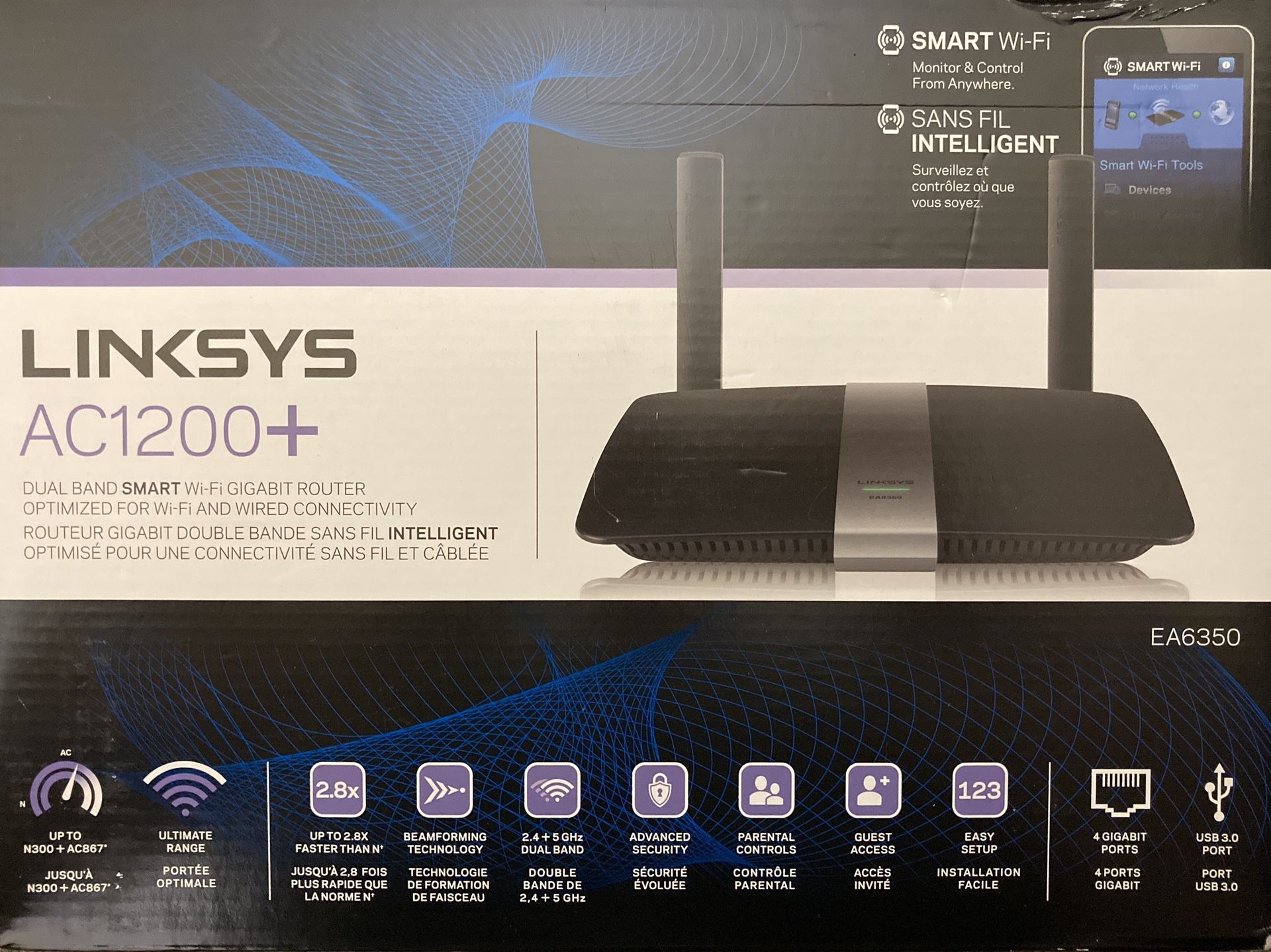 Linksys Router AC 1200+ / Model # EA6350