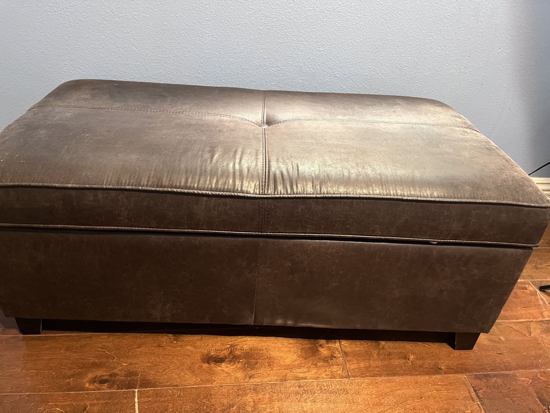 Leather ottoman