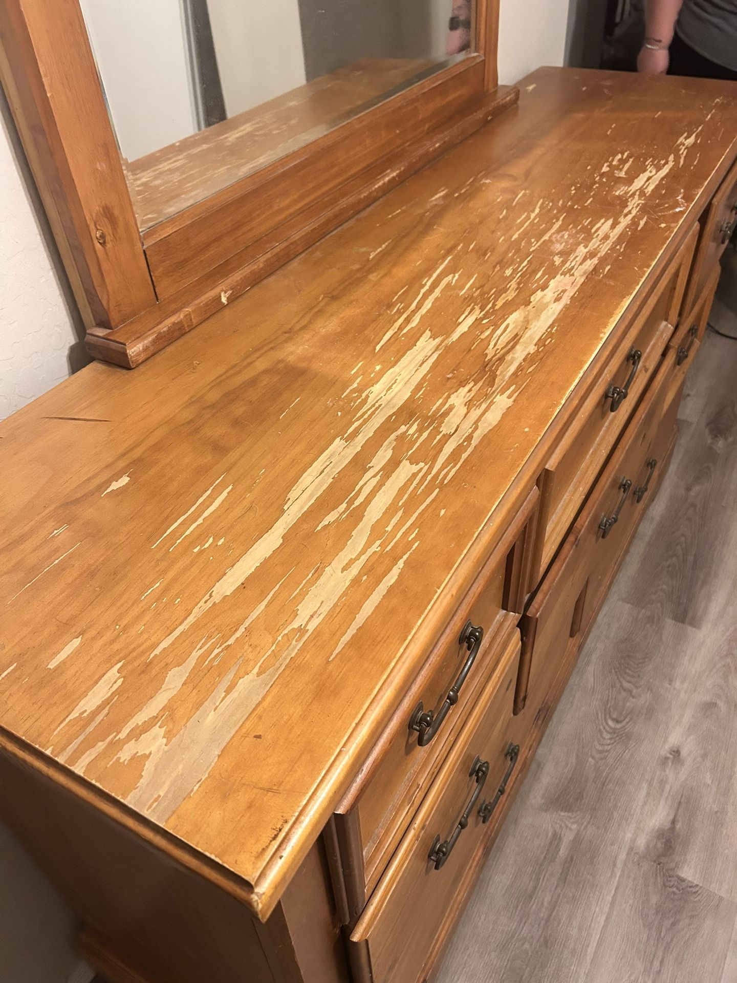 Light Brown Dresser with Mirror
