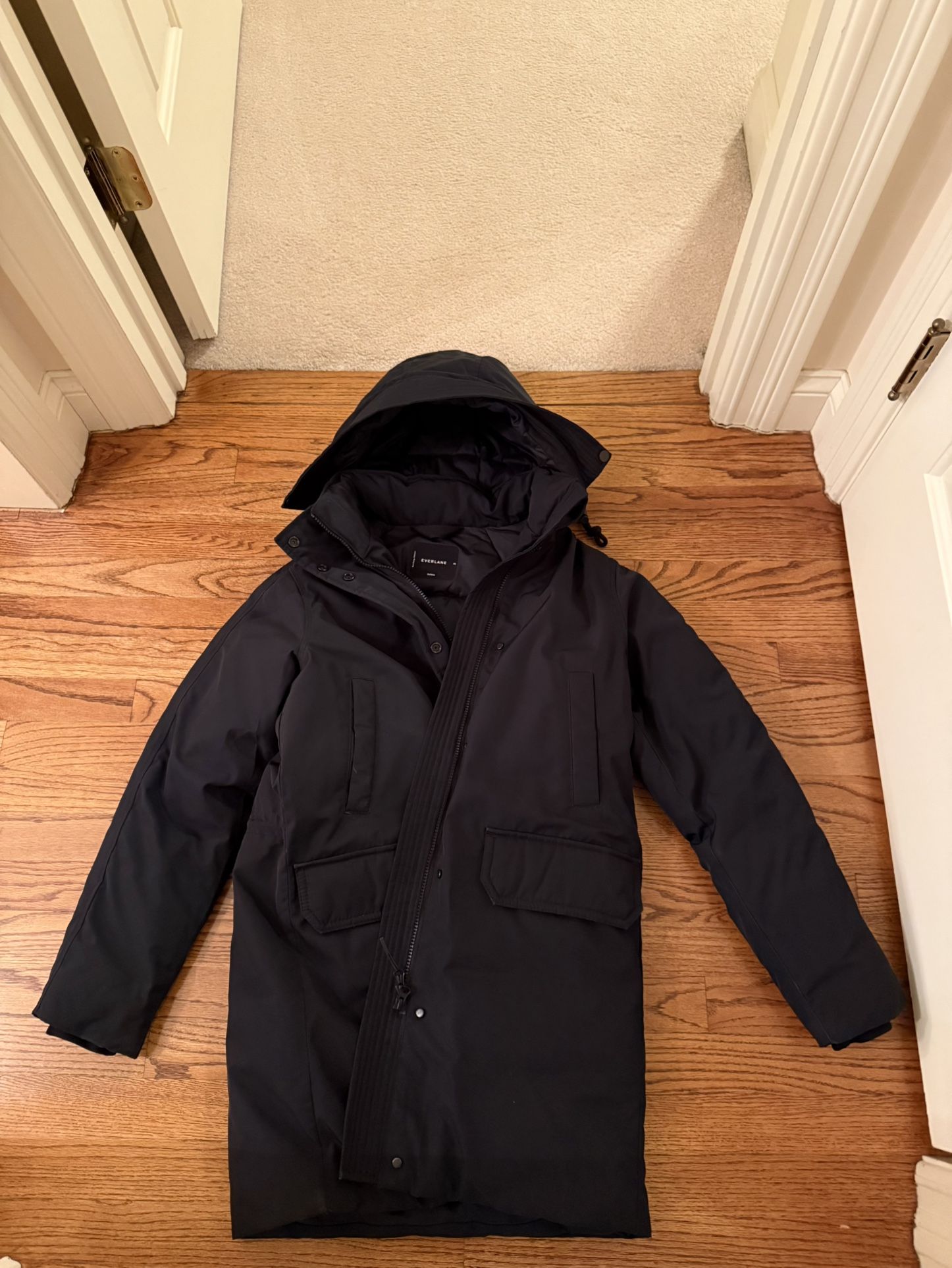 Coke Haan Women’s Down Winter Black Signature Parka With Hood - Medium