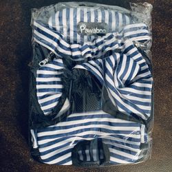 New Pawaboo Pet Carrier, Large - Navy Blue & White Striped