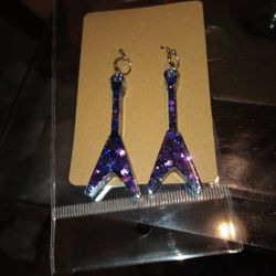 Hand Crafted Resin Electric Guitar Earrings