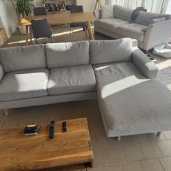 West Elm Eddy 90” Reversible Sectional Sofa