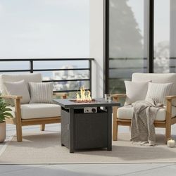 28" OUTDOOR FIRE PIT SIDE TABLE FOR PATIO