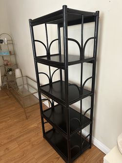 Black Bamboo 5-Tier Bookshelf / Display Shelf