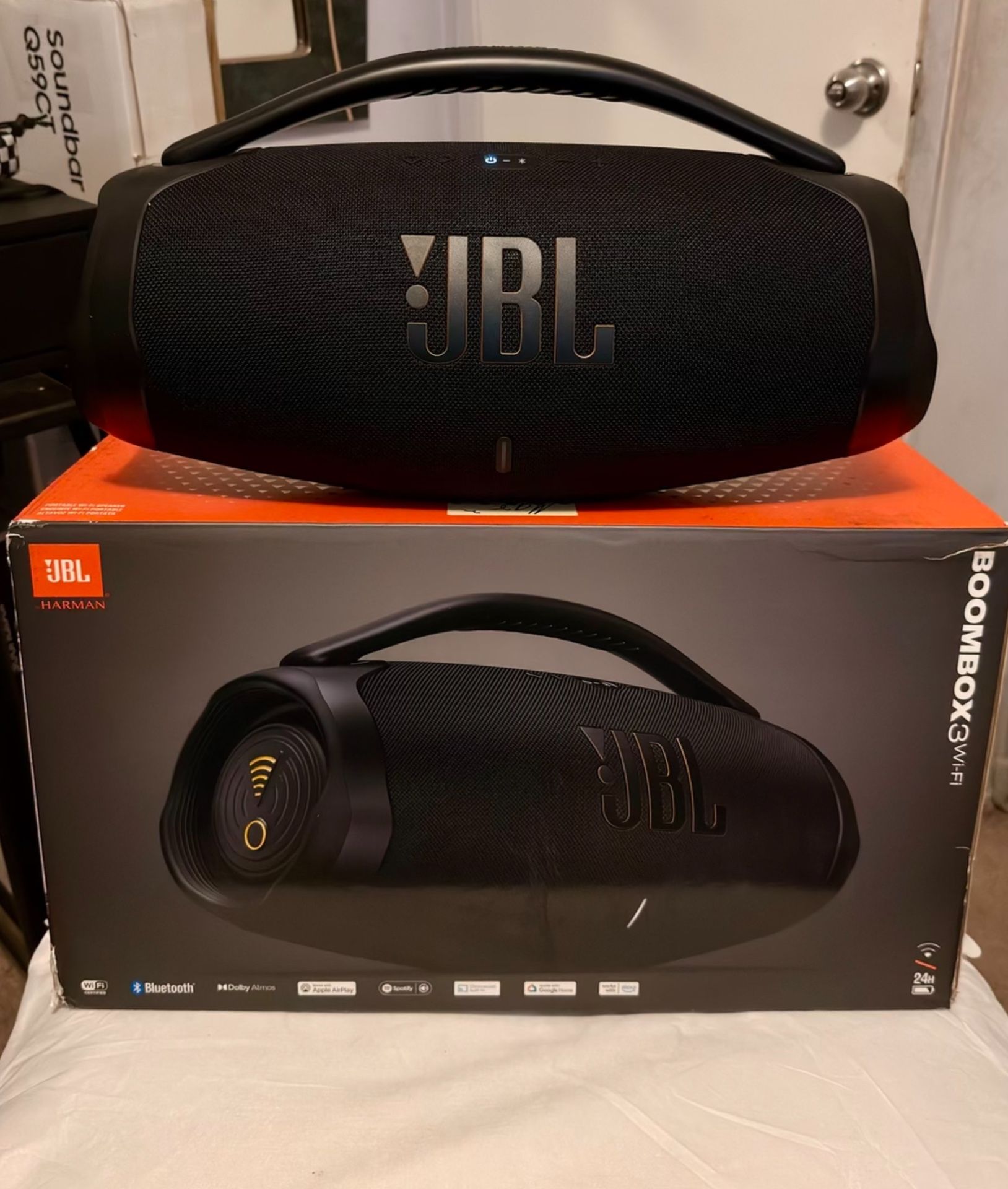 JBL Boombox 3 WiFi- Powerful Portable Bluetooth Speaker | 24 Hours Playtime, Waterproof, Deep Bass, Dolby Atmos