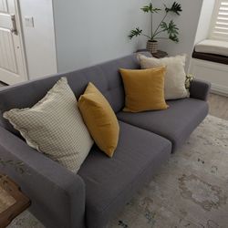 Living Spaces Allie Dark Grey Sofa