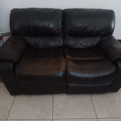 Leather Recliner Loveseat 
